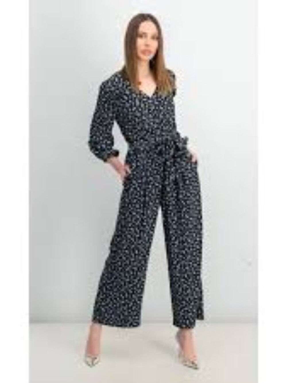 Madewell Ruffle-Sleeve Tie-Waist Floral Jumpsuit S
